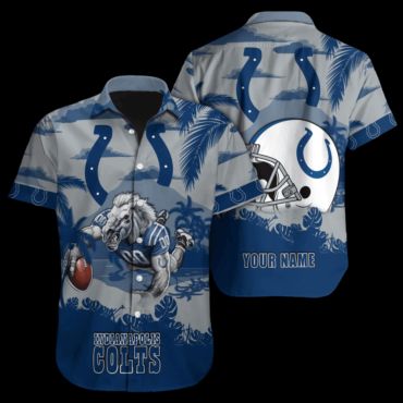Personalized Indianapolis Colts Sunset Blitz Hawaiian - Adult & Kids T-Shirts, Sweatshirts & Hoodies apparel design preview 1