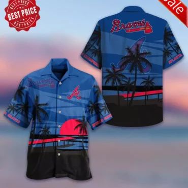 Atlanta Braves Championship Sunset Hawaiian - Adult & Kids T-Shirts, Sweatshirts & Hoodies apparel design preview 1