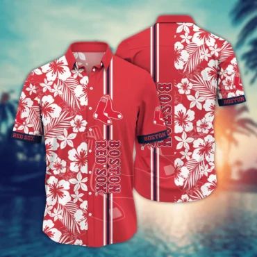 Boston Red Sox Classic Hibiscus Aloha - Adult & Kids T-Shirts, Sweatshirts & Hoodies apparel design preview 1