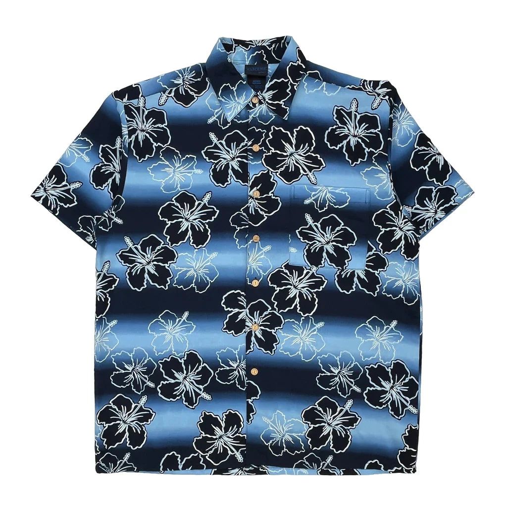 Extreme Gear Floral Hawaiian Medium Blue Polyester - Adult & Kids T-Shirts, Sweatshirts & Hoodies apparel design preview 1