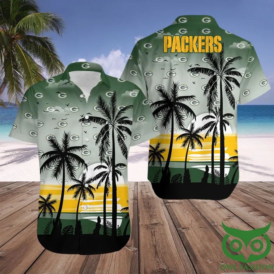 Green Bay Packers Hawaiian Palm Oasis Design 679634 - Adult & Kids T-Shirts, Sweatshirts & Hoodies apparel design preview 1