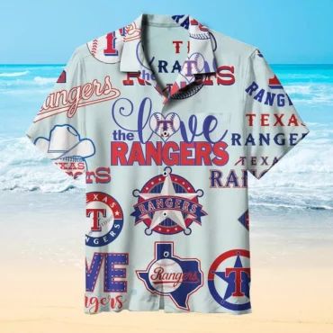 Texas Rangers Summer Breeze Hawaiian - Adult & Kids T-Shirts, Sweatshirts & Hoodies apparel design preview 1