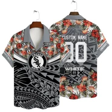 Personalized Chicago White Sox Flower Pattern - Adult & Kids T-Shirts, Sweatshirts & Hoodies apparel design preview 1