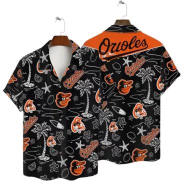 Baltimore Orioles Island Icons Hawaiian - Adult & Kids T-Shirts, Sweatshirts & Hoodies apparel design preview 1