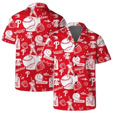 Philadelphia Phillies All-Star Doodle Hawaiian - Adult & Kids T-Shirts, Sweatshirts & Hoodies apparel design preview 1