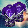 Colorado Rockies Chevron Bloom Hawaiian - Adult & Kids T-Shirts, Sweatshirts & Hoodies apparel design preview 1