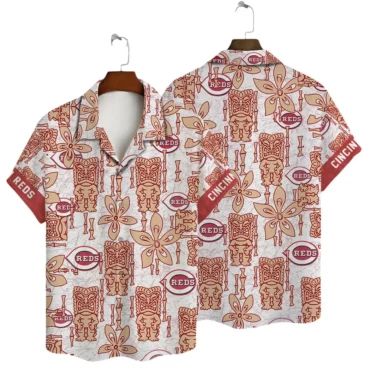 Cincinnati Reds Tiki Heritage Hawaiian - Adult & Kids T-Shirts, Sweatshirts & Hoodies apparel design preview 1