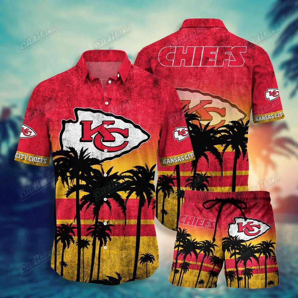 Kansas City Chiefs Hawaiian Sunset Breeze Design - Adult & Kids T-Shirts, Sweatshirts & Hoodies apparel design preview 1