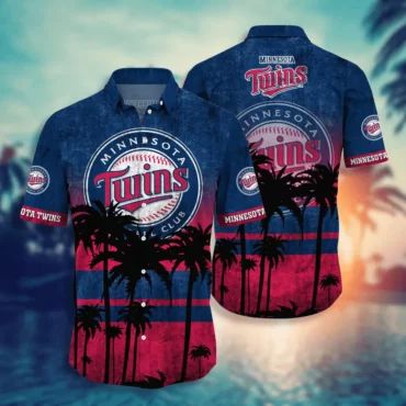 Minnesota Twins Tropical Sunset Hawaiian - Adult & Kids T-Shirts, Sweatshirts & Hoodies apparel design preview 1