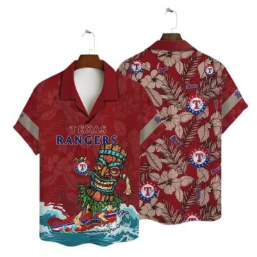 Texas Rangers Surfer Tiki Hawaiian - Adult & Kids T-Shirts, Sweatshirts & Hoodies apparel design preview 1