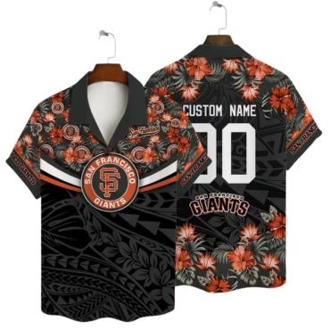 San Francisco Giants Tribal Floral Custom Hawaiian - Adult & Kids T-Shirts, Sweatshirts & Hoodies apparel design preview 1