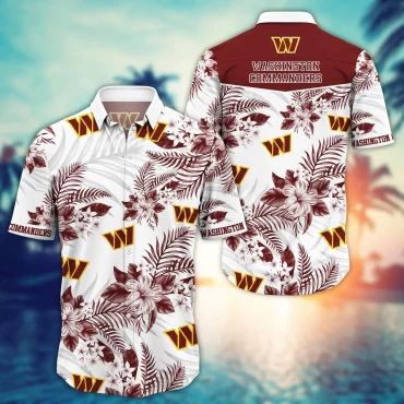 Washington Commanders Tropical Elegance Hawaiian - Adult & Kids T-Shirts, Sweatshirts & Hoodies apparel design preview 1