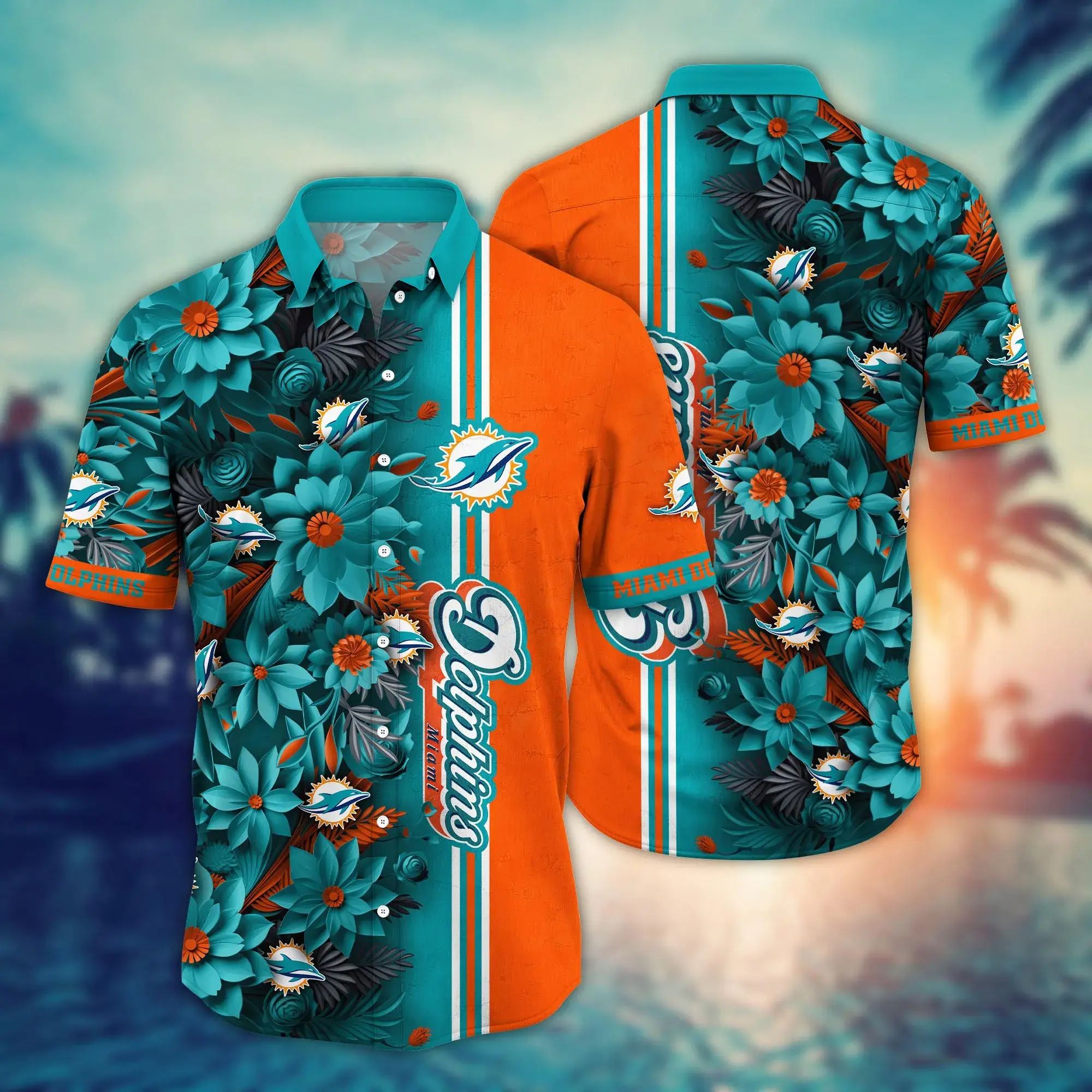 Miami Dolphins Hawaiian Tropical Glory Design 901115 - Adult & Kids T-Shirts, Sweatshirts & Hoodies apparel design preview 1