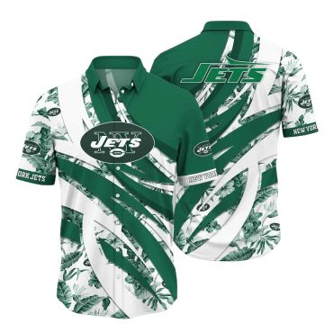 New York Jets Green Breeze Hawaiian - Adult & Kids T-Shirts, Sweatshirts & Hoodies apparel design preview 1
