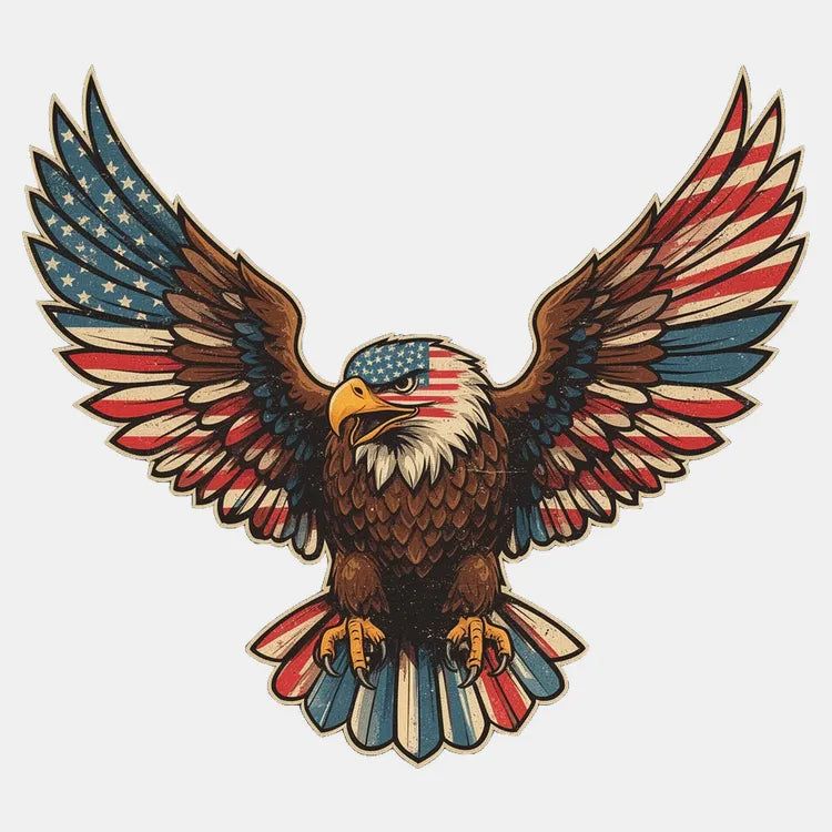 Patriotic Soaring Eagle - Adult & Kids T-Shirts, Sweatshirts & Hoodies apparel design preview 1
