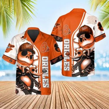 Baltimore Orioles Skull Spirit Hawaiian - Adult & Kids T-Shirts, Sweatshirts & Hoodies apparel design preview 1