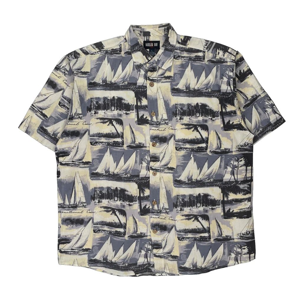 Keeler Bay Graphic Hawaiian Large Grey Cotton - Adult & Kids T-Shirts, Sweatshirts & Hoodies apparel design preview 1