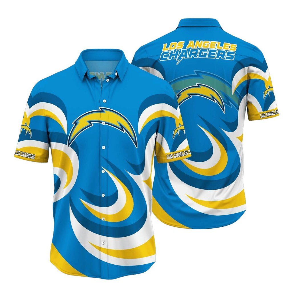 Los Angeles Chargers Hawaiian Wave Surge Design - Adult & Kids T-Shirts, Sweatshirts & Hoodies apparel design preview 1