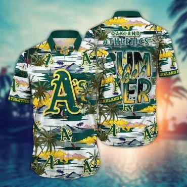 Oakland Athletics Summer Vibes Hawaiian - Adult & Kids T-Shirts, Sweatshirts & Hoodies apparel design preview 1