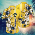 Milwaukee Brewers Blooming Elegance Hawaiian - Adult & Kids T-Shirts, Sweatshirts & Hoodies apparel design preview 1