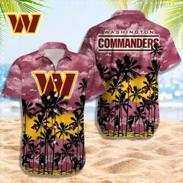 Washington Commanders Sunset Palm Hawaiian - Adult & Kids T-Shirts, Sweatshirts & Hoodies apparel design preview 1