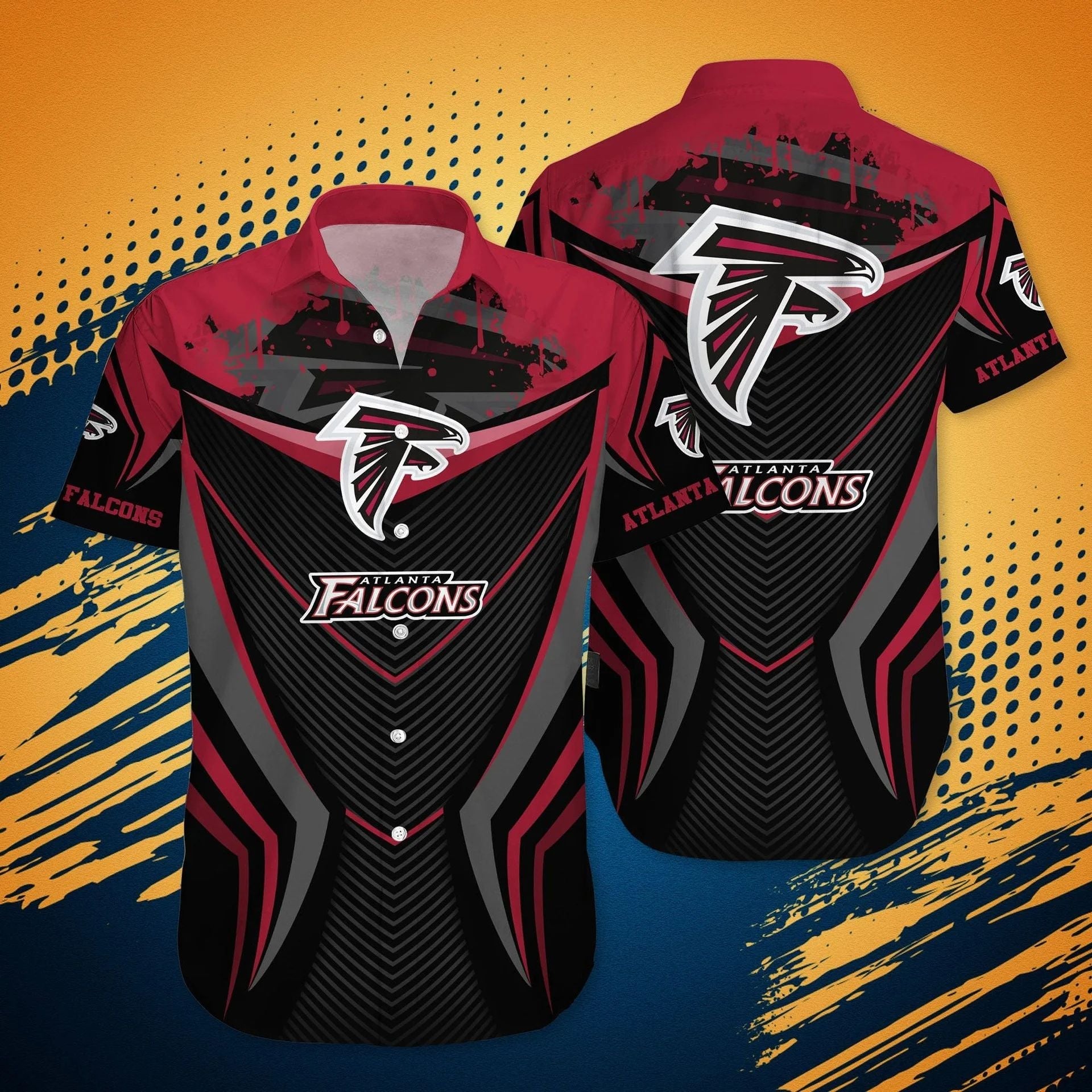 Atlanta Falcons Hawaiian Dynamic Chevron Design - Adult & Kids T-Shirts, Sweatshirts & Hoodies apparel design preview 1