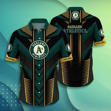 Oakland Athletics Geometric Chevron Hawaiian - Adult & Kids T-Shirts, Sweatshirts & Hoodies apparel design preview 1