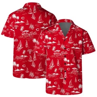 Cincinnati Reds Coastal Vibes Hawaiian - Adult & Kids T-Shirts, Sweatshirts & Hoodies apparel design preview 1