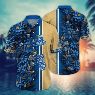 Kansas City Royals Tropical Floral Fusion Hawaiian - Adult & Kids T-Shirts, Sweatshirts & Hoodies apparel design preview 1