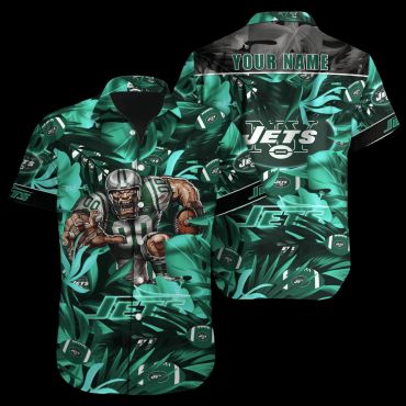 Personalized New York Jets Jungle Fury Hawaiian - Adult & Kids T-Shirts, Sweatshirts & Hoodies apparel design preview 1