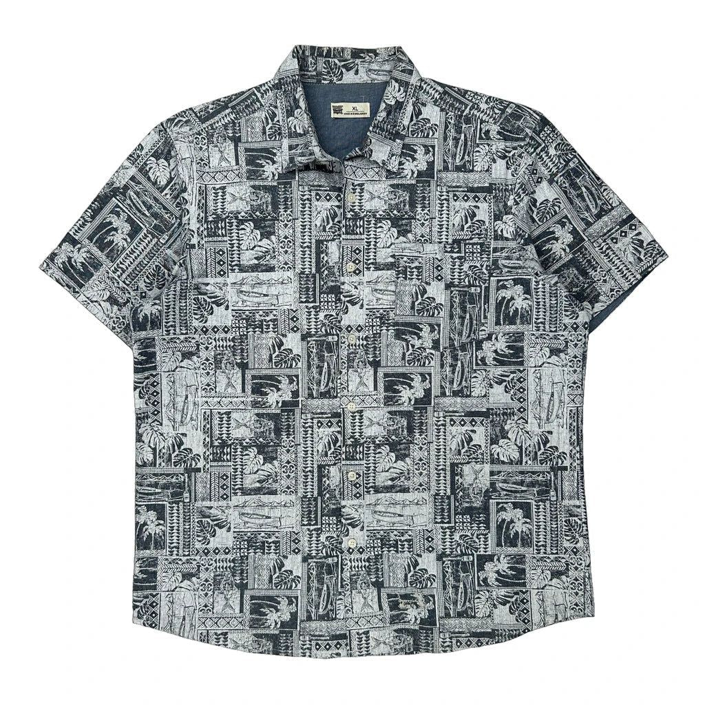 Rivers Graphic Hawaiian XL Black White Cotton - Adult & Kids T-Shirts, Sweatshirts & Hoodies apparel design preview 1