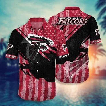 Atlanta Falcons Stars and Stripes Hawaiian - Adult & Kids T-Shirts, Sweatshirts & Hoodies apparel design preview 1