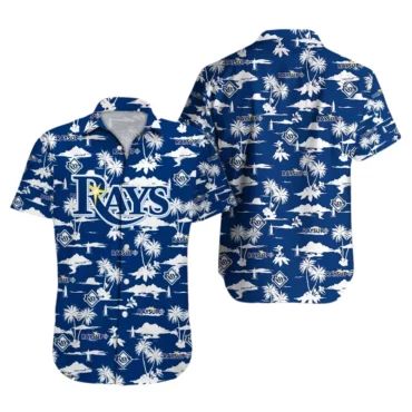 Tampa Bay Rays Blue Palm Paradise Hawaiian - Adult & Kids T-Shirts, Sweatshirts & Hoodies apparel design preview 1