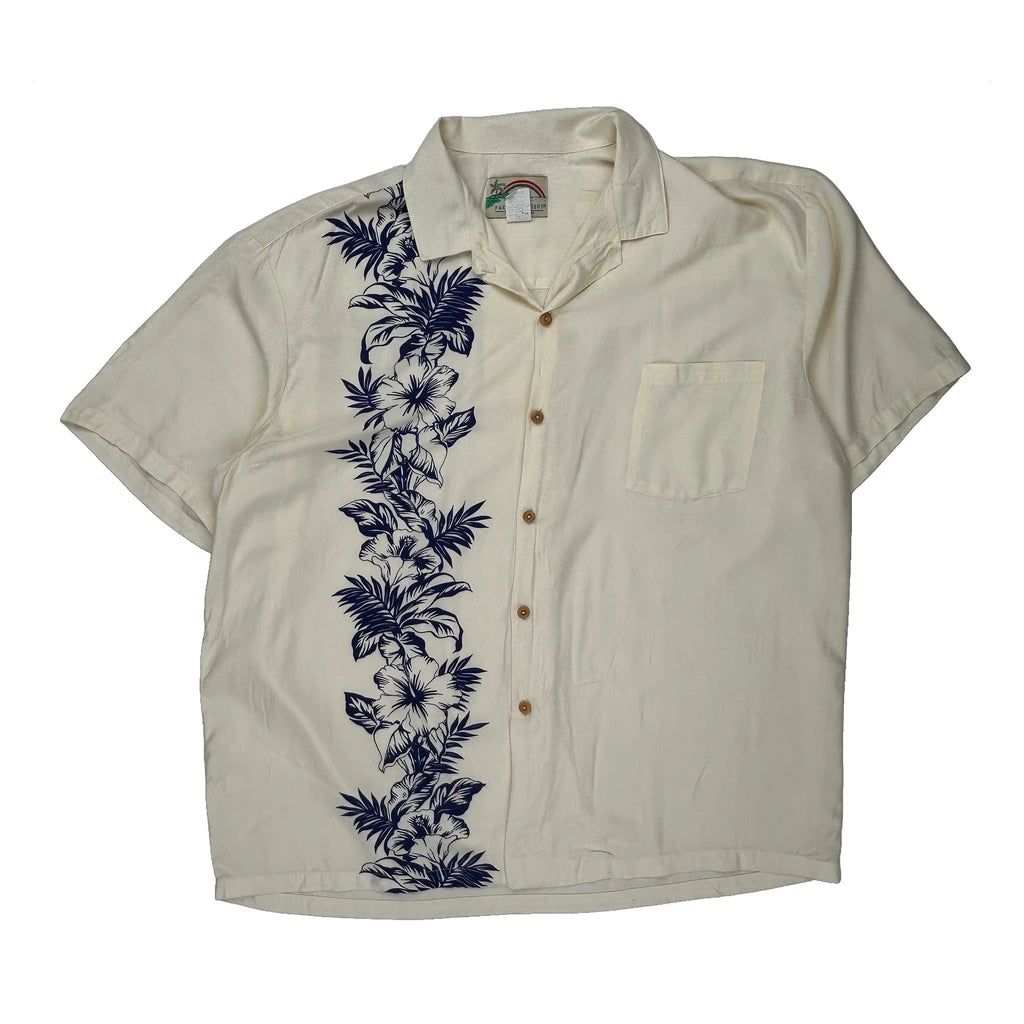 Paradise Found Floral Hawaiian XL Blue Viscose - Adult & Kids T-Shirts, Sweatshirts & Hoodies apparel design preview 1