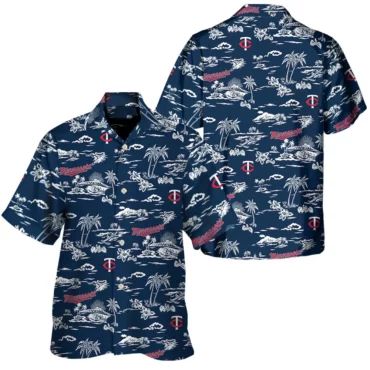 Minnesota Twins Island Sketch Hawaiian - Adult & Kids T-Shirts, Sweatshirts & Hoodies apparel design preview 1