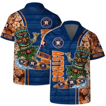 Houston Astros Tropical Flamingo Hawaiian - Adult & Kids T-Shirts, Sweatshirts & Hoodies apparel design preview 1
