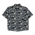 Roundtree Yorke Floral Hawaiian Medium Blue Cotton - Adult & Kids T-Shirts, Sweatshirts & Hoodies apparel design preview 1