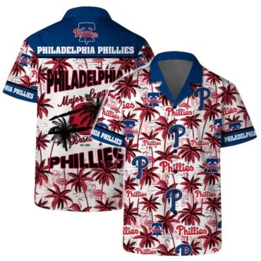 Philadelphia Phillies Coconut Tree Pattern Hawaiian - Adult & Kids T-Shirts, Sweatshirts & Hoodies apparel design preview 1