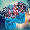 Miami Marlins Fireworks Celebration Hawaiian - Adult & Kids T-Shirts, Sweatshirts & Hoodies apparel design preview 1