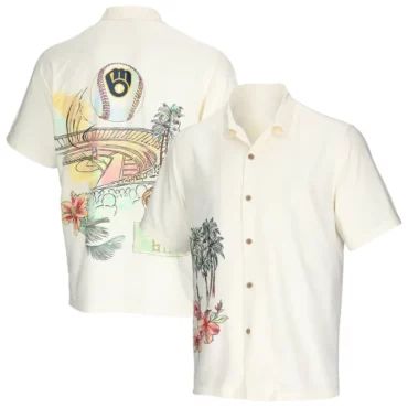 Milwaukee Brewers Ballpark Paradise Hawaiian - Adult & Kids T-Shirts, Sweatshirts & Hoodies apparel design preview 1