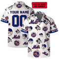 New York Mets Logo Custom Name And Number Hawaiian - Adult & Kids T-Shirts, Sweatshirts & Hoodies apparel design preview 1