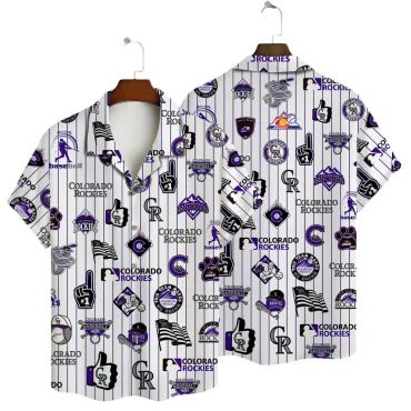 Colorado Rockies Iconic Collage Hawaiian - Adult & Kids T-Shirts, Sweatshirts & Hoodies apparel design preview 1
