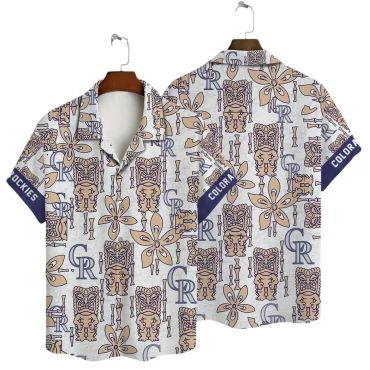 Colorado Rockies Tiki Floral Hawaiian - Adult & Kids T-Shirts, Sweatshirts & Hoodies apparel design preview 1