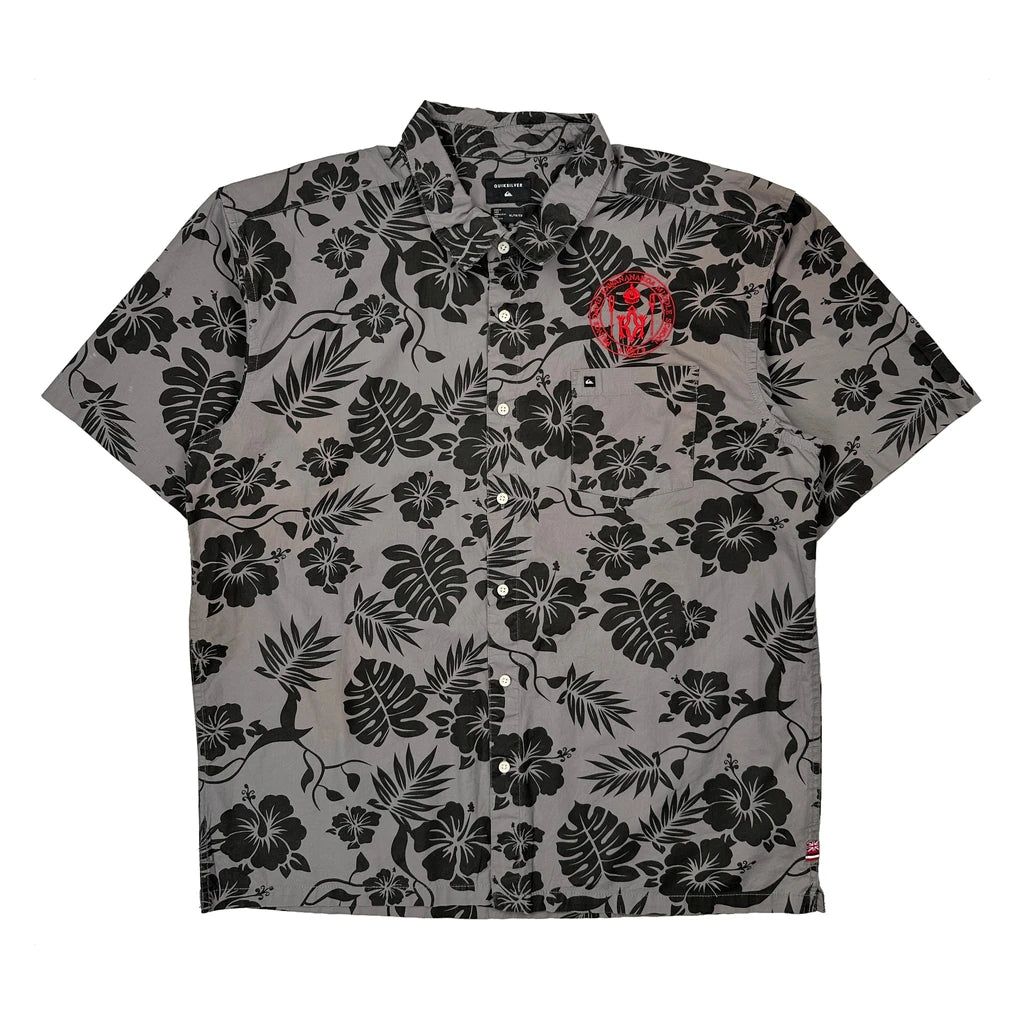 Quiksilver Floral Hawaiian XL Grey Cotton - Adult & Kids T-Shirts, Sweatshirts & Hoodies apparel design preview 1