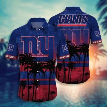 New York Giants Sunset Palms Hawaiian - Adult & Kids T-Shirts, Sweatshirts & Hoodies apparel design preview 1