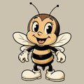 Wildflower Bee Mascot - Adult & Kids T-Shirts, Sweatshirts & Hoodies apparel design preview 1