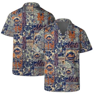 New York Mets Beachside Spirit Hawaiian - Adult & Kids T-Shirts, Sweatshirts & Hoodies apparel design preview 1
