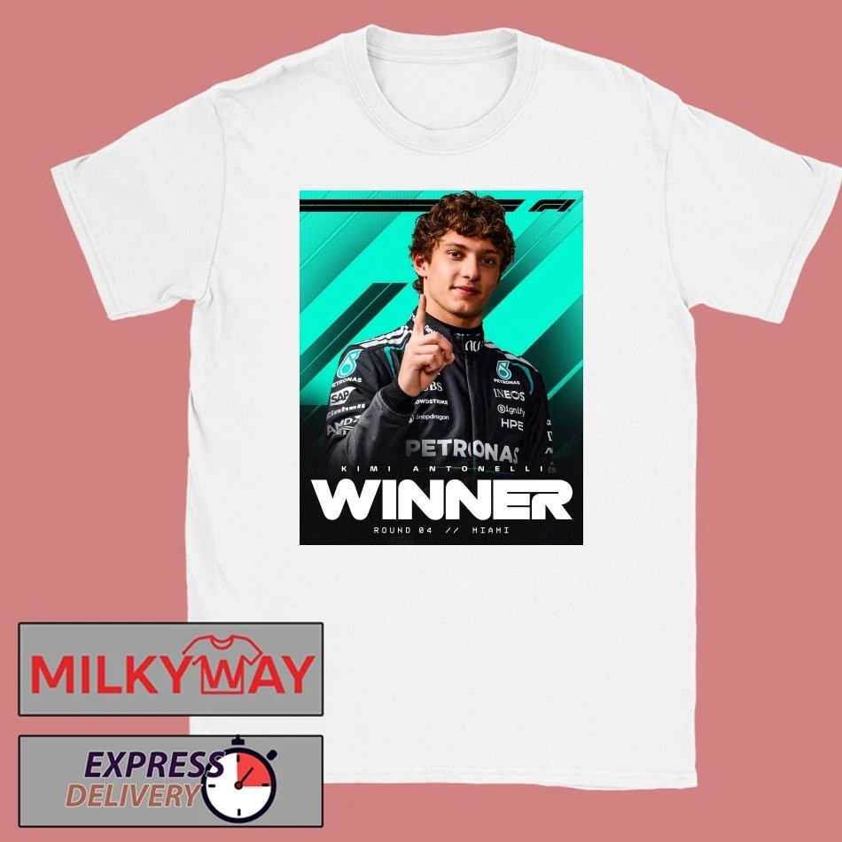 Kimi Antonelli Winner Miami GP 2026 Mercedes-AMG - Adult & Kids T-Shirts, Sweatshirts & Hoodies apparel design preview 1