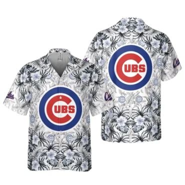 Chicago Cubs Monochrome Tropical Hawaiian - Adult & Kids T-Shirts, Sweatshirts & Hoodies apparel design preview 1