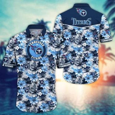Tennessee Titans Floral Wave Hawaiian - Adult & Kids T-Shirts, Sweatshirts & Hoodies apparel design preview 1